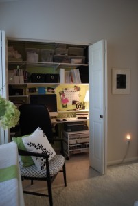 Office space in a closet